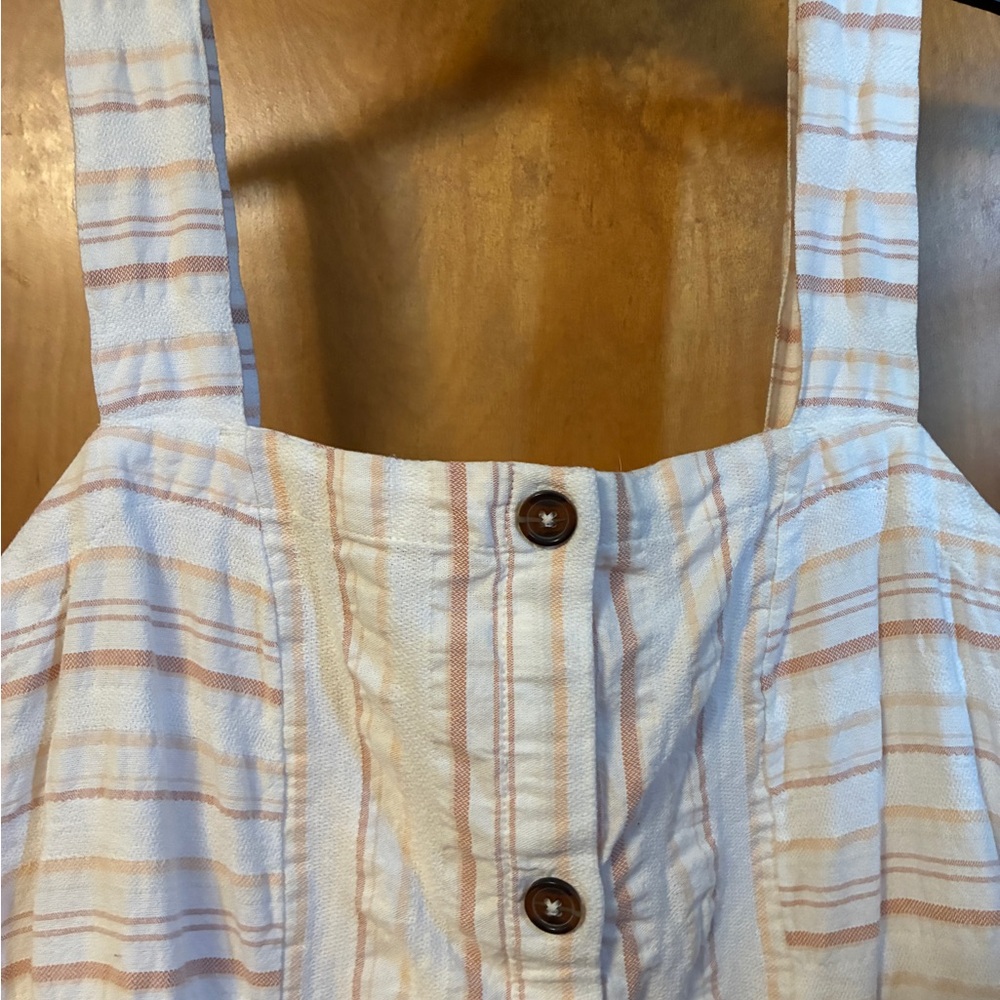 Roxy Peach and White Striped Fabric - Picture 2 of 9
